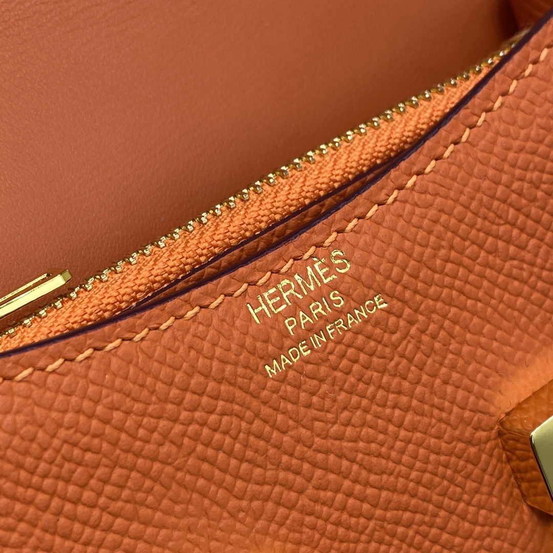 Hermes Constance Slim Wallet Belt Bag In Feu Orange Epsom Leather